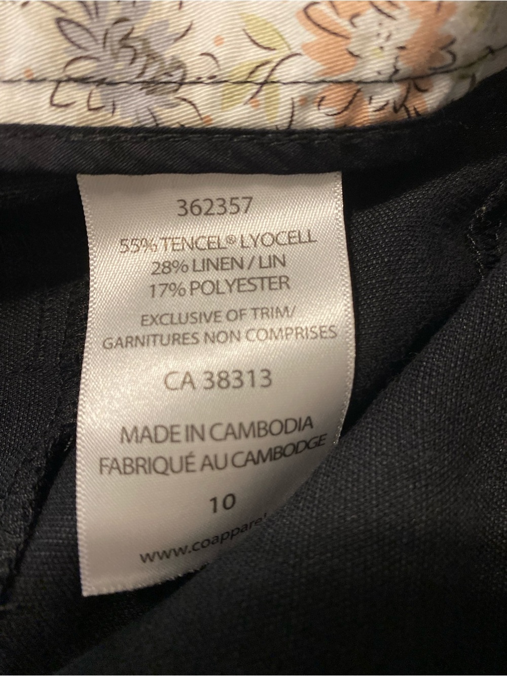 Ellen Tracy Active Tencel Linen Wide Leg Pants Black Resort Vacation Size 10 - Picture 9 of 10